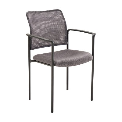 Flash Furniture Mesh Comfortable Stackable Steel Side Chair with Arms