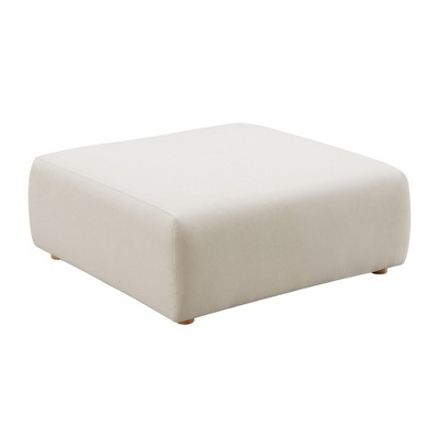 TOV Furniture Hangover Performance Linen Ottoman in Cream