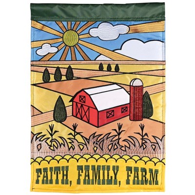 Dicksons Magnolia Garden Outdoor Flag Decoration For Garden, Yard, Or Walkway Standard 13 x 18, Weather Resistant Polyester, Barn Faith Family Farm
