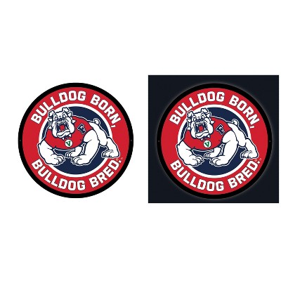LED Wall Decor, College Football Round, Fresno State, Bulldog Born Bulldog Bred