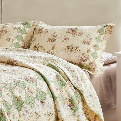 Bliss Reversible Cotton Pillow Sham King 20" x 36" Ivory by Greenland Home Fashion