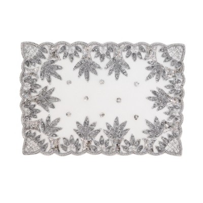 Saro Lifestyle Hand Beaded Design Placemat Oblong (Set of 4)