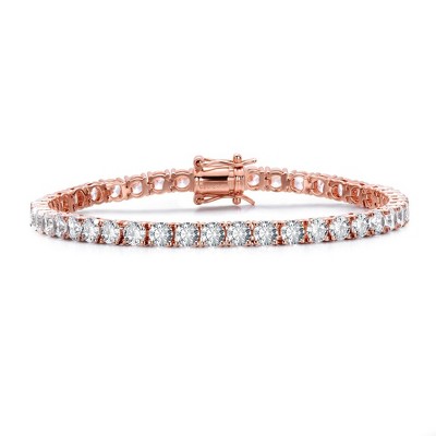 14K Gold-Plated Tennis Bracelet featuring 4mm Cubic Zirconia and a secure magnetic lock, combining luxury with practicality for a refined look.