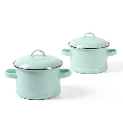 Martha Stewart 2-Pack Mini Enamel on Steel Dutch Ovens