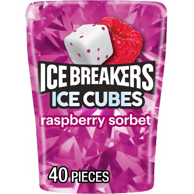Ice Breakers Ice Cubes Raspberry Sorbet Sugar Free Gum - 40ct
