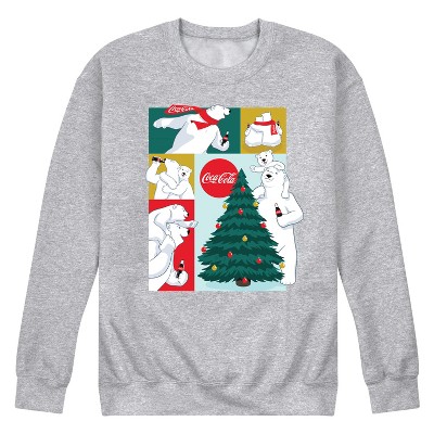 Men's - Coca-Cola - Christmas Polar Bears with Tree Graphic Fleece Sweatshirt