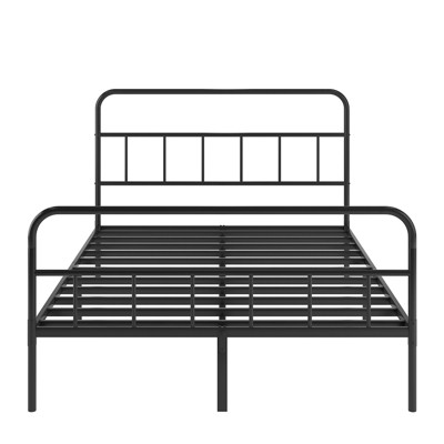TiramisuBest Queen Bed Frame with Headboard and Footboard - Black Iron Design