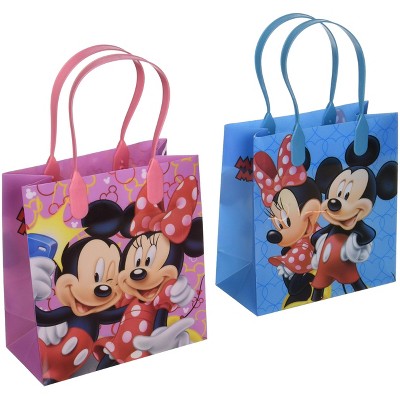 Disney Mickey and Minnie Mouse Character 12 Premium Quality Party Favor Reusable Goodie Small Gift Bags