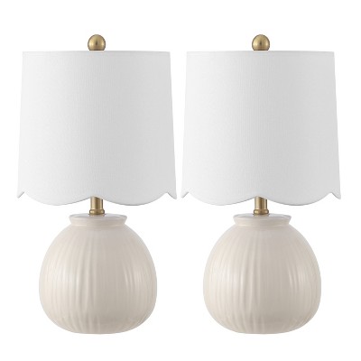 Devi 20.25" Table Lamp (Set of 2) - TBL4631 - White - Safavieh