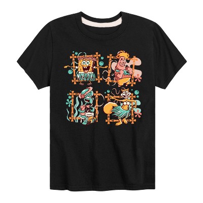 Boys' - SpongeBob SquarePants - Tiki Squares Short Sleeve Graphic T-Shirt