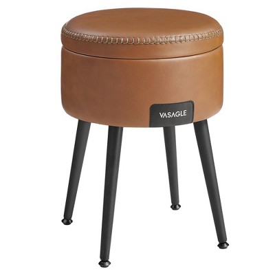 LEDREM Collection Storage Ottoman Footstool Vanity Stool Chair Leather Ottoman with Storage Loads 330 lb for Bedroom Living Room