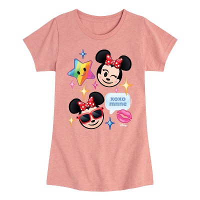 Girls' - Disney - Minnie Mouse Emojis Fitted Short Sleeve Graphic T-Shirt
