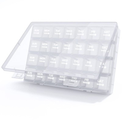 TookMag 28Days/4Weeks Pill Organizer, Large Medicine Pill Box, One-Month Pill Case, Travel Pill Organizer, Vitamin, Supplements, Dust-Proof, Black