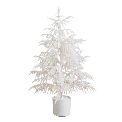 Nearly Natural 4' Artificial Real Touch White Norfolk Island Pine Christmas Tree with Natural Look