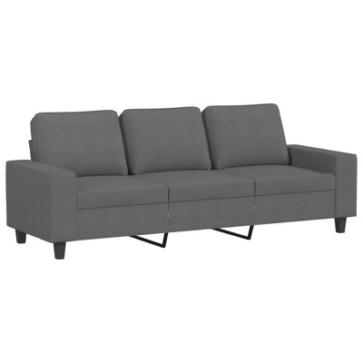 vidaXL 3-Seater Sofa in Dark Gray - 70.9" Wide, Upholstered in Polyester Fabric, Modern Style for Living Room, Lounge, Office