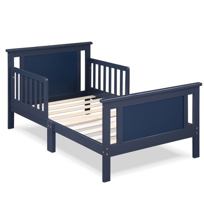 INFURNIC Beds, Toddler Single Bed with Safety Guardrails and Headboard, Low To Floor Design for Toddler Children, Blue, 70"*36"*27"