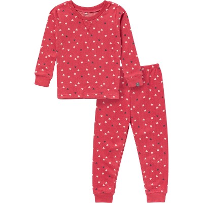 Modern Moments™ by Gerber Toddler Girls' 2-Piece Tight Fitting Pajamas Set, Red Hearts