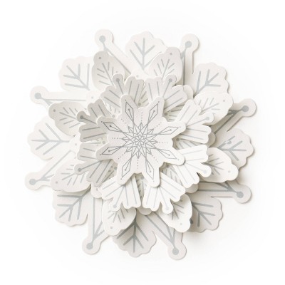 Minted 4"x4" Snowflake Paper Gift Topper White