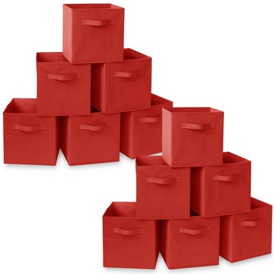 Casafield Set of 12 Collapsible Fabric Storage Cube Bins, Foldable Cloth Baskets for Shelves and Cubby Organizers