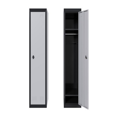 COZONY 72" Heavy-Duty Steel Locker with Keys, Industrial Storage Cabinet with Adjustable Shelves & Ventilation for Gym, Office, School, Home Use