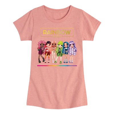 Girls' - Rainbow High - Toy Doll Lineup Fitted Short Sleeve Graphic T-Shirt