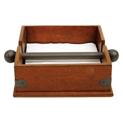 Storied Home Square Wood & Metal Dinner Napkin Holder: Freestanding, Spot Clean, Kitchen Accessory