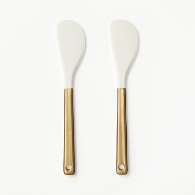 2pk Champagne/Silicone Mini Spatula Set Cream - Figmint™:  Dishwasher-Safe, Flexible Kitchen Utensils
