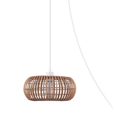Fitz 1-Light Pendant Lighting with Rattan Shade - Globe Electric
