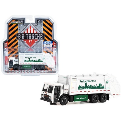 2021 Mack LR Electric Rear Loader Refuse Truck White NYC Dept of Sanitation Fully Electric 1/64 Diecast Model Car by Greenlight