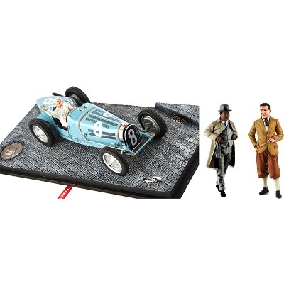 Bugatti T59 #8 Rene Dreyfus 3rd Place Monaco GP (1934) w/Driver Mounted & Figures 1/18 Models by Le Mans Miniatures