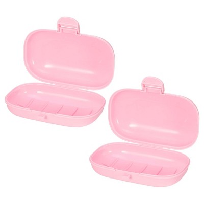 Unique Bargains Portable Travel Soap Box 4.80"x3.07"x1.73" 2 Pcs