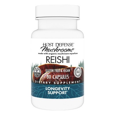 Host Defense Reishi Capsules, Mushroom Supplement, Unflavored
