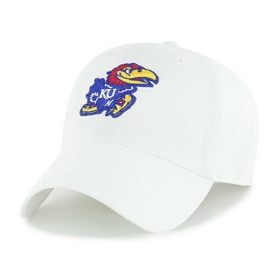 NCAA Kansas Jayhawks Fabric Washed Relaxed Fit Baseball Hat: Adjustable Cotton Cap
