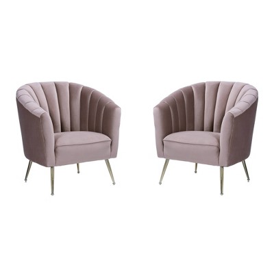 Set of 2 Rosemont Velvet Accent Chairs - Manhattan Comfort
