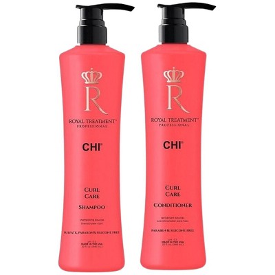 CHI Royal Treatment Curl Care Shampoo & Conditioner (32 oz XXL LITER DUO SET KIT) Curly Hair Gentle Cleansing | Frizz Control