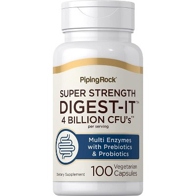 Piping Rock Digest-IT Multi Enzymes Super Strength with Probiotics | 100 Capsules