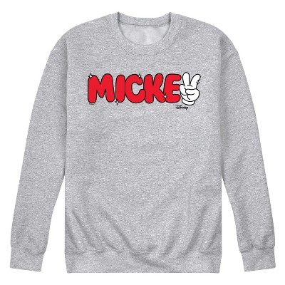 Men's - Disney - Mickey Mouse Peace Sign Hand Graphic Fleece Sweatshirt