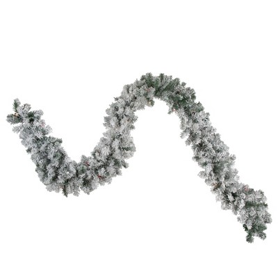 Northlight Pre-Lit Flocked Madison Pine Artificial Christmas Garland - 9' x 10" - Multi Lights