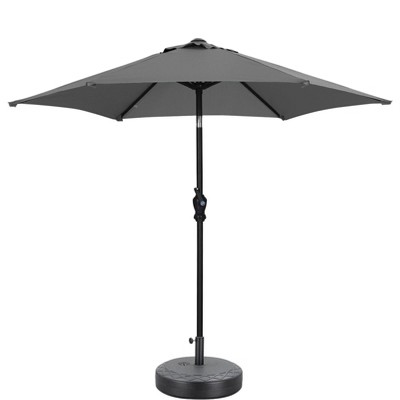 Ainfox 9ft Tilt crank Patio Umbrella with umbrella base Outdoor Umbrella, Pool Umbrella  for Market, Terrace, Beach, Outdoor Restaurant