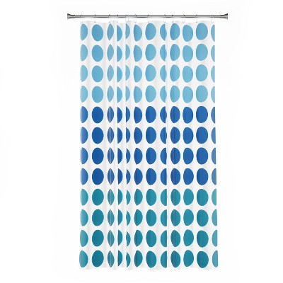13pc Trina Dot PEVA Shower Curtain and Rings Set - Zenna Home: Waterproof Vinyl Bathroom Ensemble