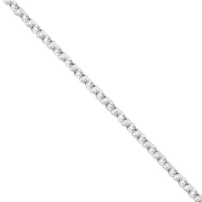 Black Bow Jewelry 2.5mm Sterling Silver D/C Solid Open Cable Chain Necklace