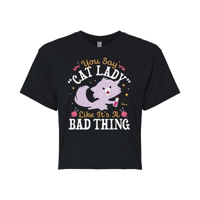 Women's - Disney - Cats & Dogs Cropped Graphic T-Shirt