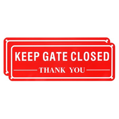 Unique Bargains Home Aluminum Reflective Keep Gate Closed Thank You Sign Fade Resistant 2 Pcs