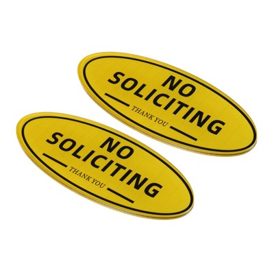 Unique Bargains Waterproof Self-Adhesive Decor Hotel Home Business No Soliciting Sign 2 Pcs