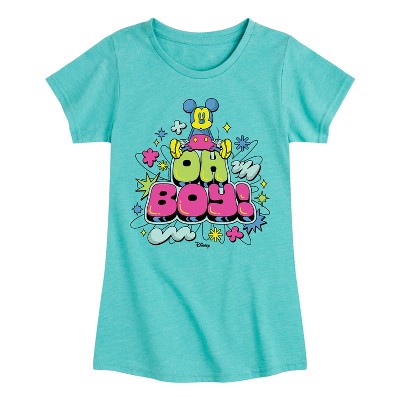 Girls' - Disney - Mickey Mouse Fitted Short Sleeve Graphic T-Shirt
