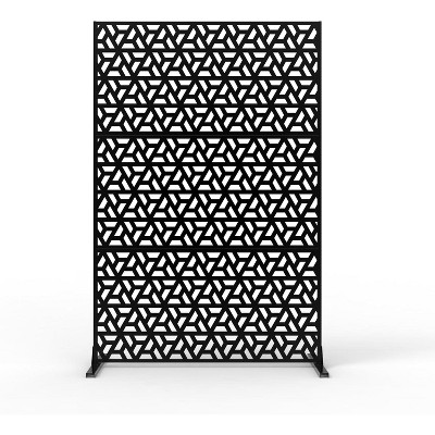 CuisinSmart Privacy Screen, Outdoor Decorative Panels with Stand, Planter Wall Metal Fence Panels, Modern Privacy Screen Fence Free Standing