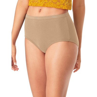 Hanes Women's Cotton Brief Underwear, Moisture-Wicking, 6-Pack