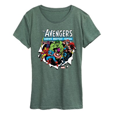 Women's - Marvel - Avengers Paper Rip Short Sleeve Graphic T-Shirt