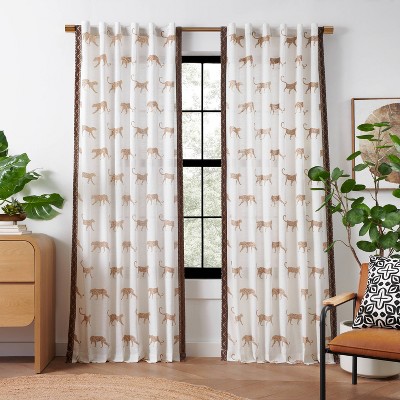 50"x84" Rochelle Porter 50"x84" Jaguars Pole Top Curtain Ivory