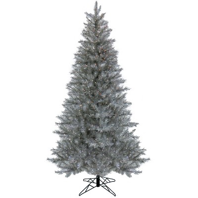 Prelit Crystal Silver Metallic Pine Artificial Christmas Tree Multicolor Lights - National Tree Company